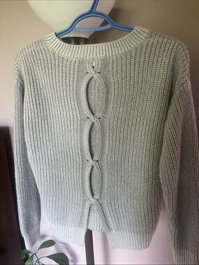 Cozy Light Gray Crewneck Knit Sweater